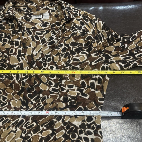 Chico’s 100% Silk Shirt Dress Size:1 (M) 3/4 Sleeves Belt Animal Print - Picture 11 of 11